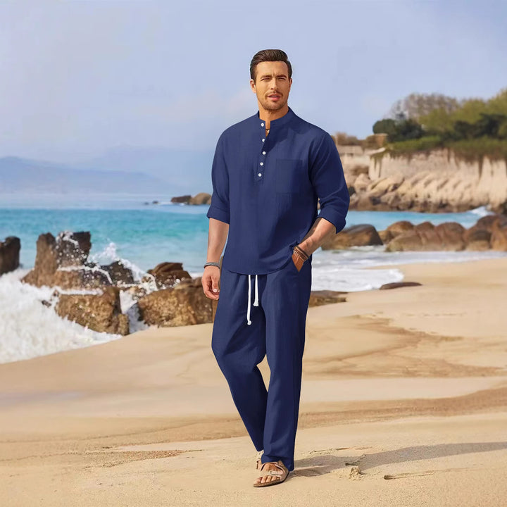 Men's Light Summer Linen Pants with Matching Top Lisslune