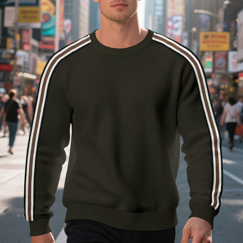 Men's sporty sweatshirt with textured surface and modern stripes Lisslune