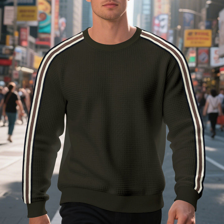 Men's sporty sweatshirt with textured surface and modern stripes Lisslune