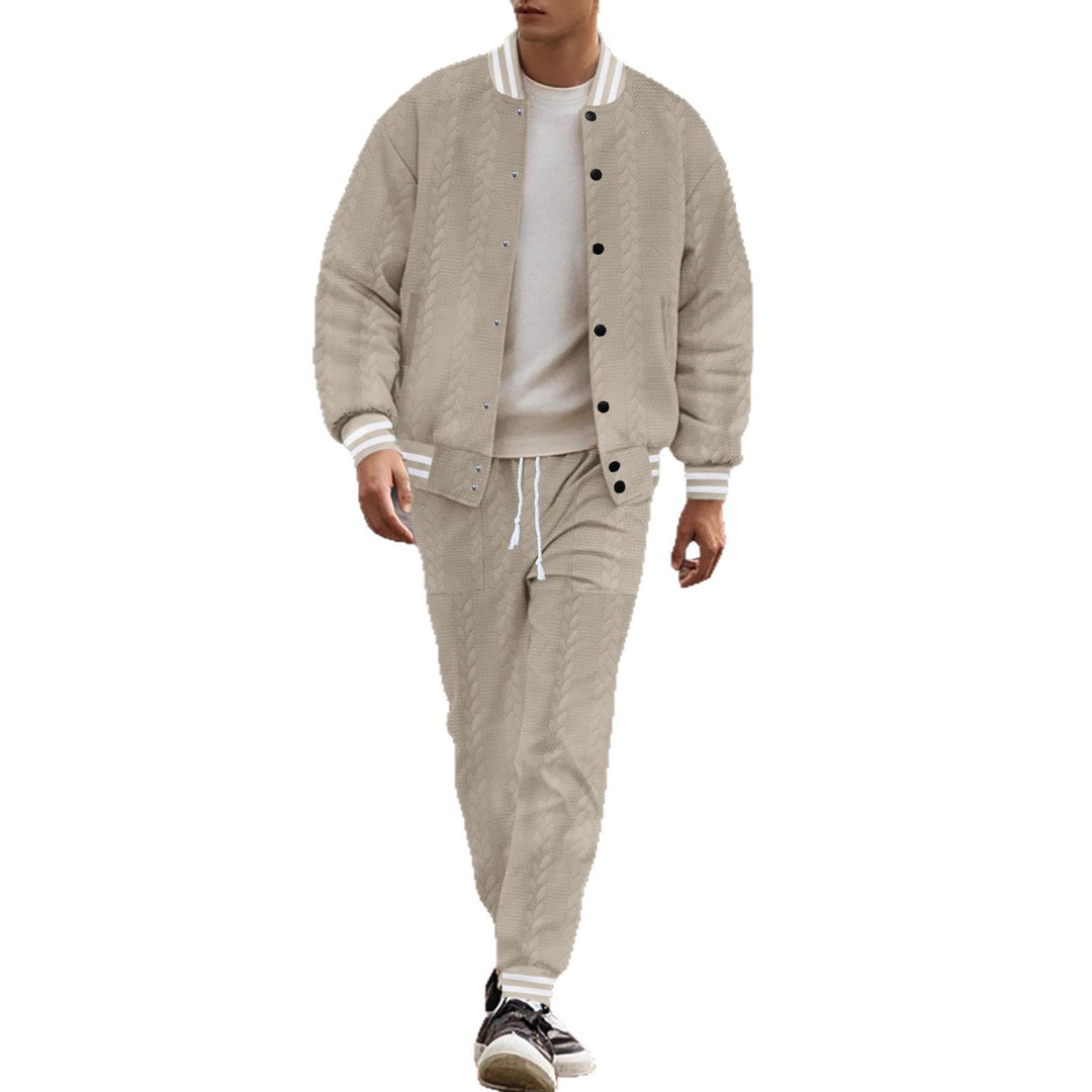 Men's casual knitted college jacket with modern design and comfortable details Lisslune