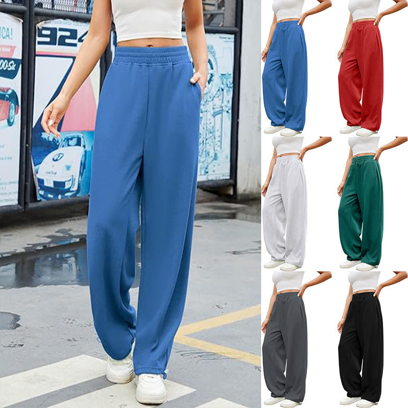 Ladies loose-fitting leisure pants made of soft sweat material with practical pockets Lisslune