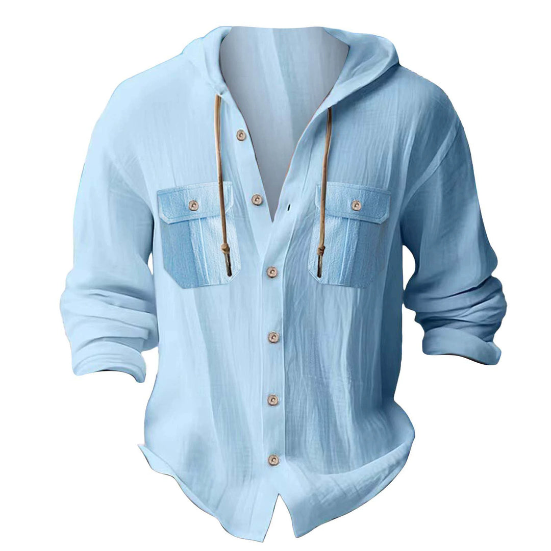 Men's casual hoodie with chest pockets and innovative fabric Lisslune