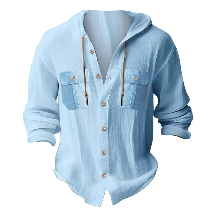 Men's casual hoodie with chest pockets and innovative fabric Lisslune