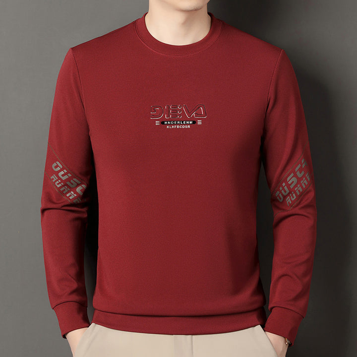 Men's round neck sweater with sporty lettering Lisslune