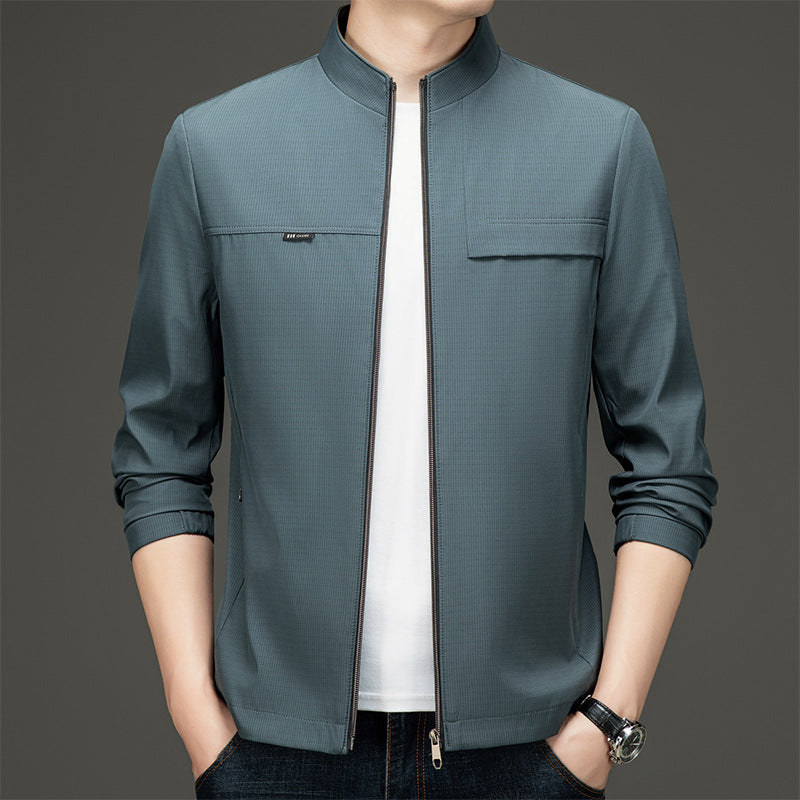 Men's elegant and sporty transitional jacket with stand-up collar Lisslune