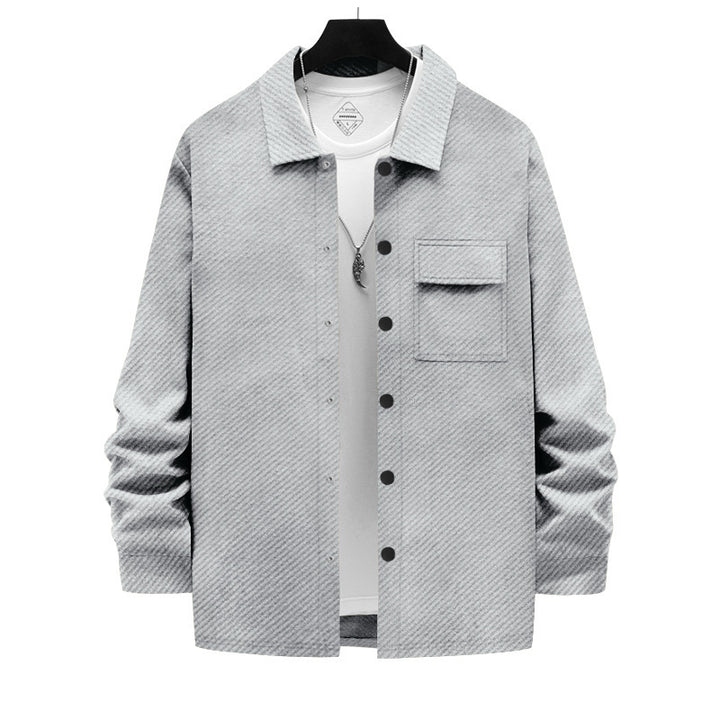 Men's casual cotton jacket with textured design and practical pockets Lisslune