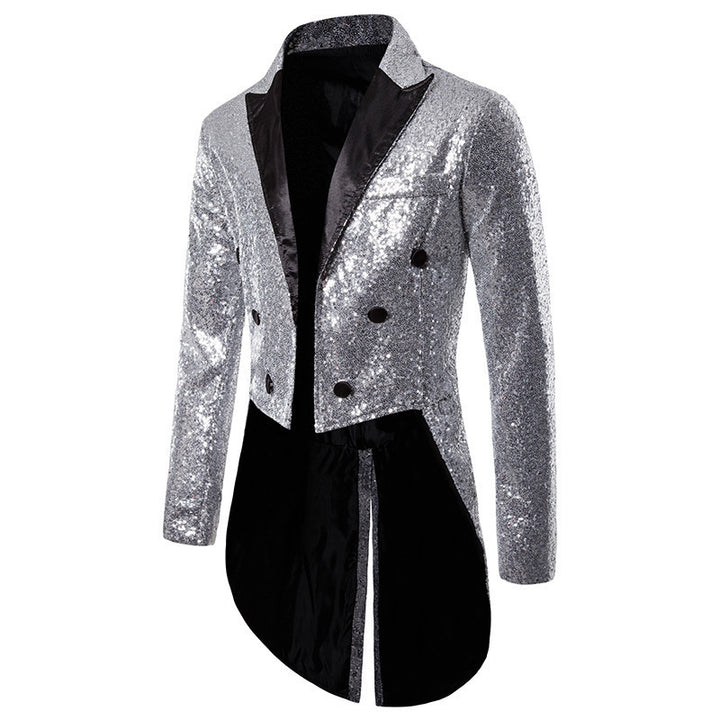 Men's glittering tuxedo jacket with elegant cut and shimmering sequins Lisslune