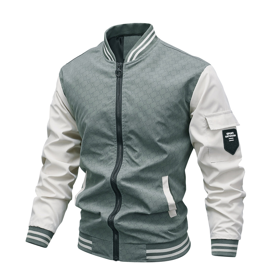 Men's fashionable bomber jacket with reflective accents and practical pockets Lisslune