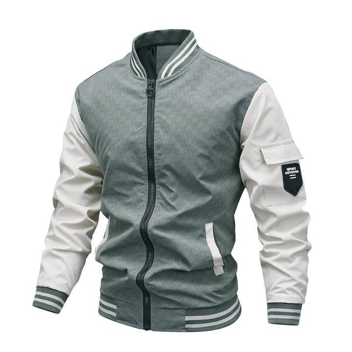Men's fashionable bomber jacket with reflective accents and practical pockets Lisslune
