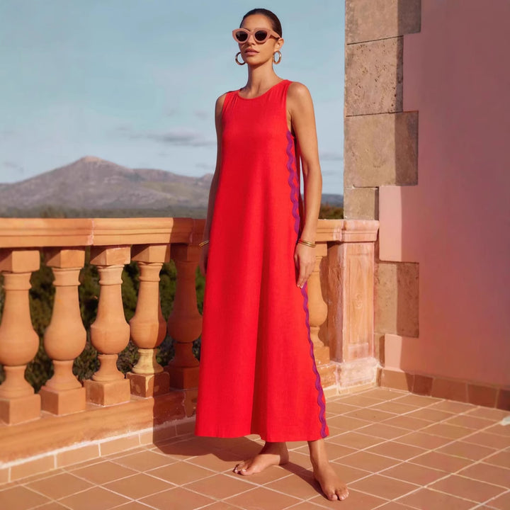 Ladies maxi dress with elegant cut and decorative details Lune London