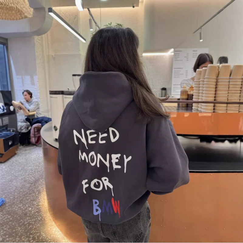 Women Oversized Hoodie with stylish lettering Lisslune