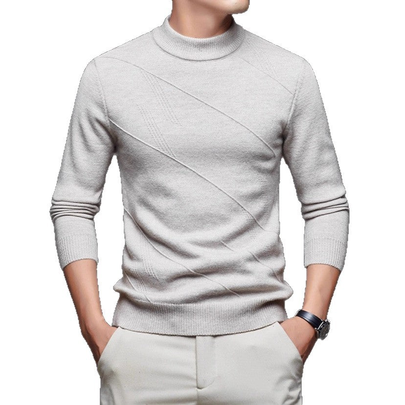 Men's elegant round neck pullover with textured design Lisslune