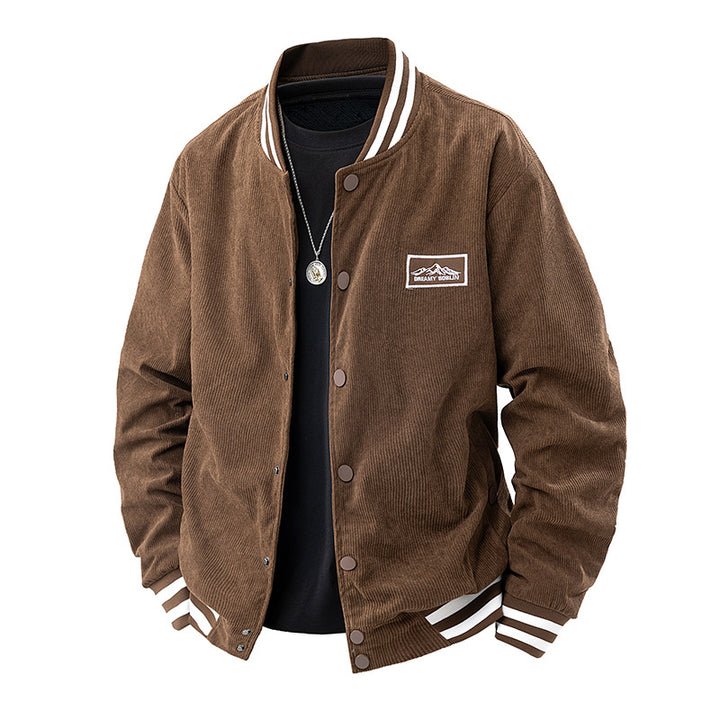 Men's casual cord jacket with elastic cuffs and contrasting accents Lisslune
