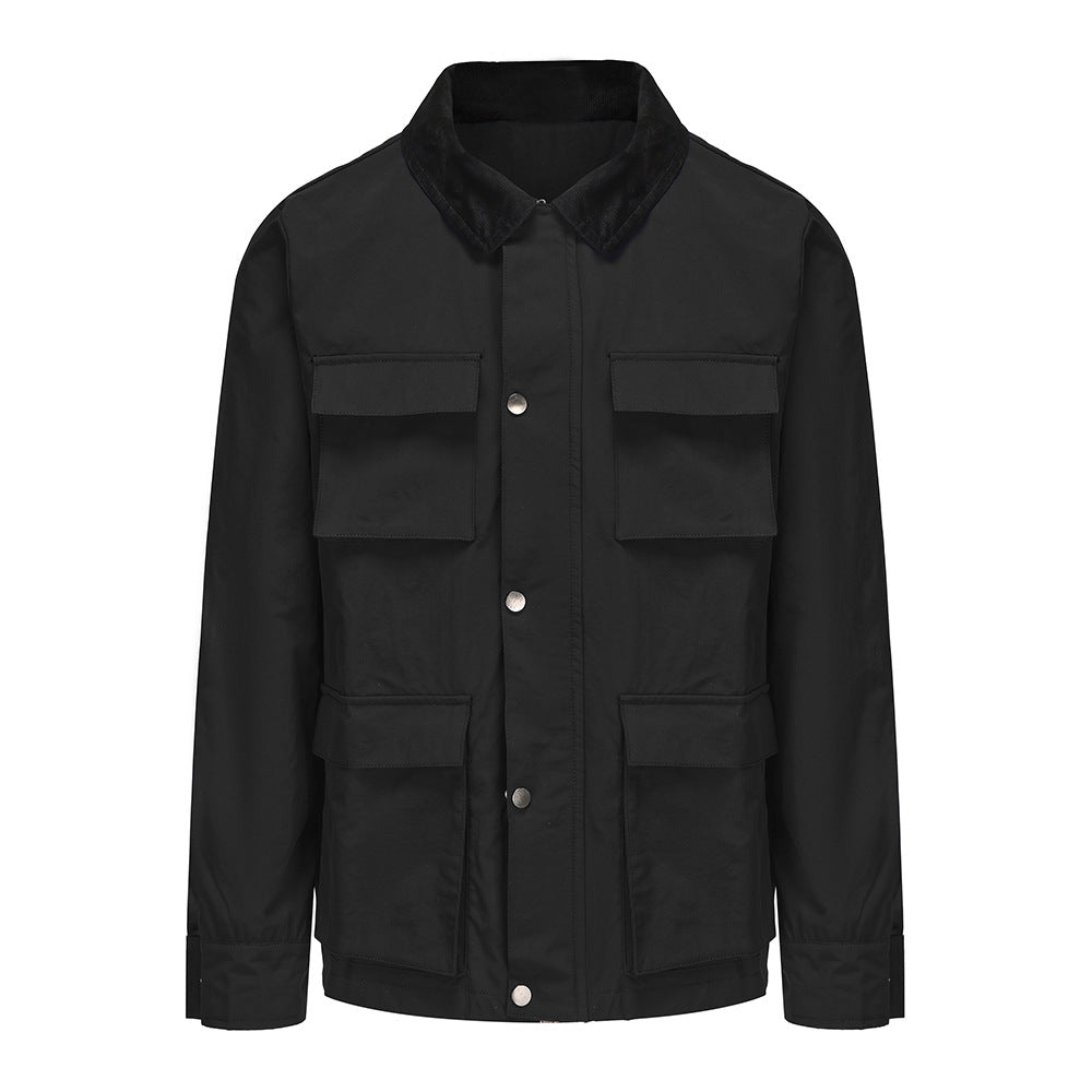 Men's functional utility jacket with practical pockets Lisslune