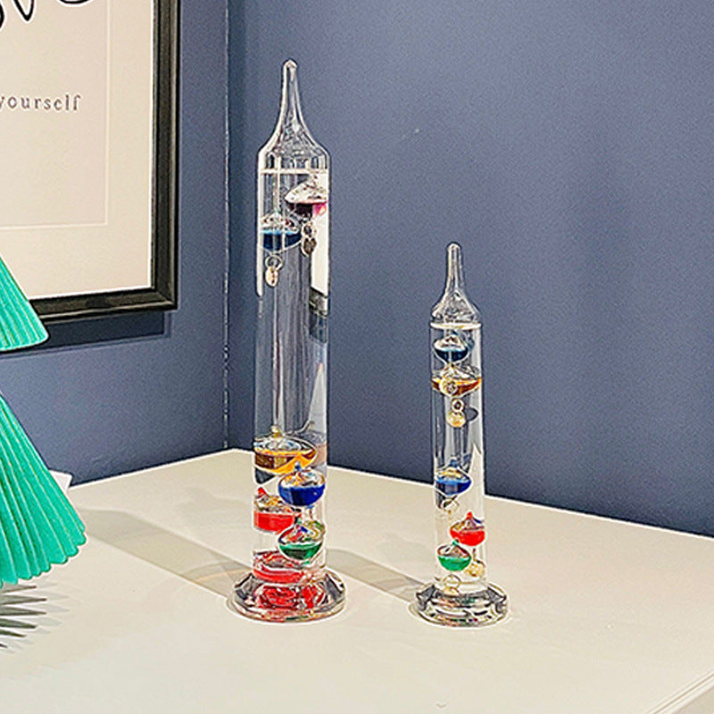 Lisslune | Galileo Thermometer with Floating Glass Bulbs - Decorative Temperature Measurement for Home & Office Decor