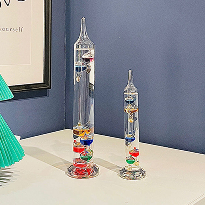 Lisslune | Galileo Thermometer with Floating Glass Bulbs - Decorative Temperature Measurement for Home & Office Decor