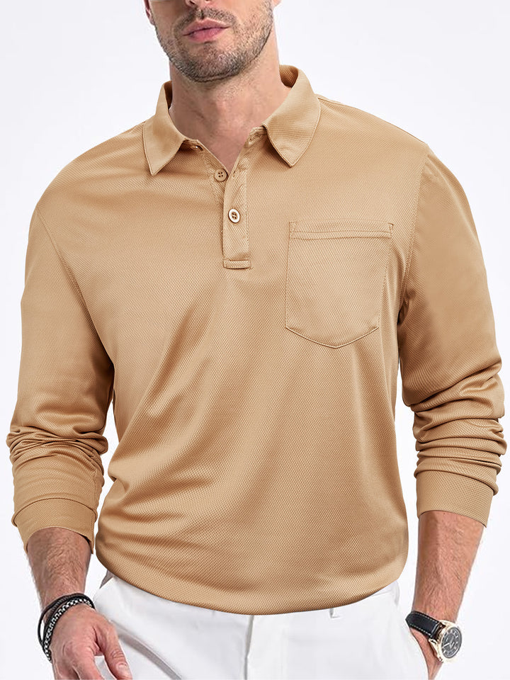 Men's polo shirt with modern structured design and practical chest pocket Lisslune