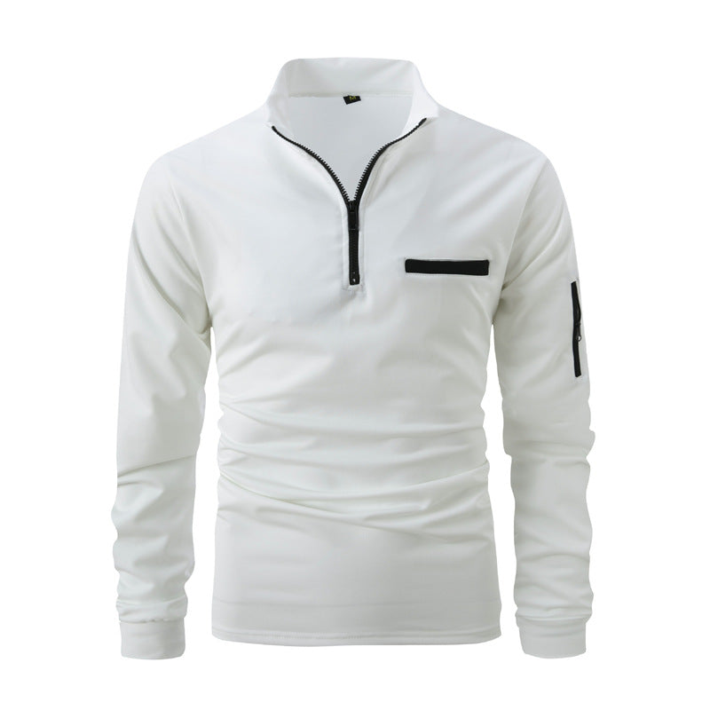 Men's sporty sweater with half zip and practical pockets Lisslune
