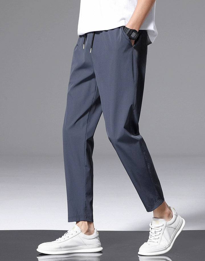 Men's Stylish Airy Leisure Pants with Elastic Waist and Practical Pockets Lisslune