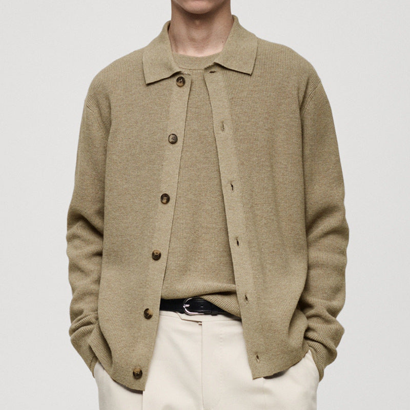 Men's cardigan with modern collar and high-quality buttons Lisslune
