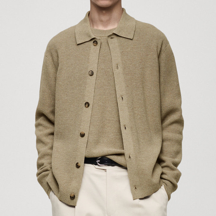 Men's cardigan with modern collar and high-quality buttons Lisslune