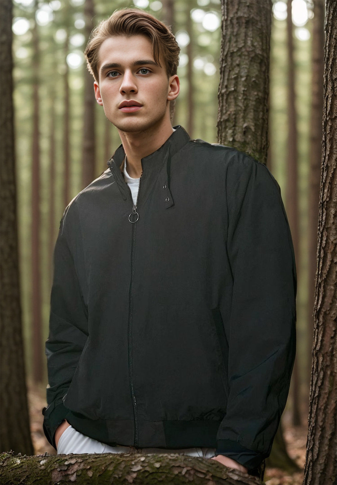 Men's lightweight and functional transitional jacket with high collar Lisslune