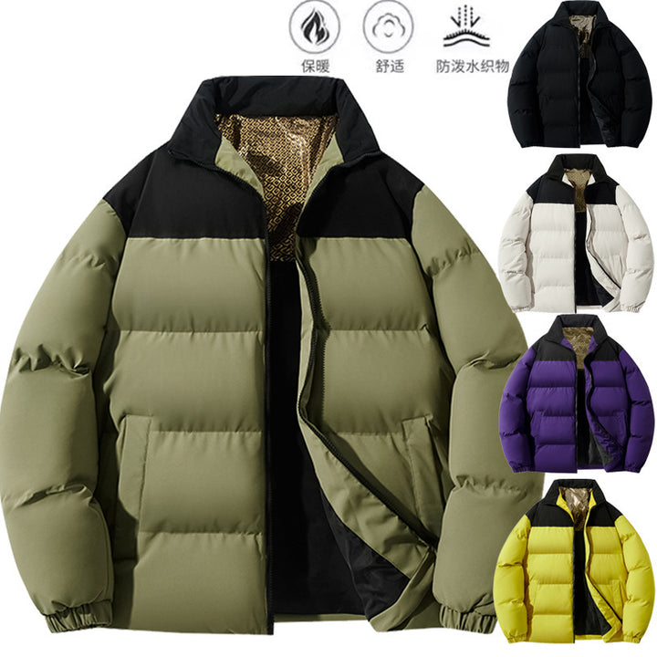 Men's insulated quilted jacket with high collar and practical pockets Lisslune