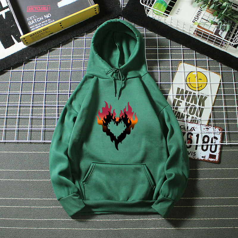 Women's hoodie with creative flame heart design Lisslune