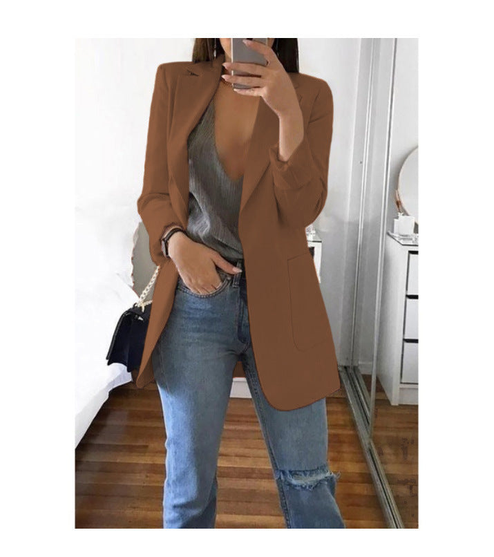 Damen eleganter Blazer mit tailliertem Schnitt und praktischen Taschen Lisslune