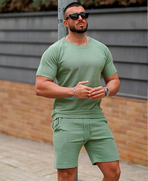 Men's sporty short-sleeve set with comfortable shorts Lisslune