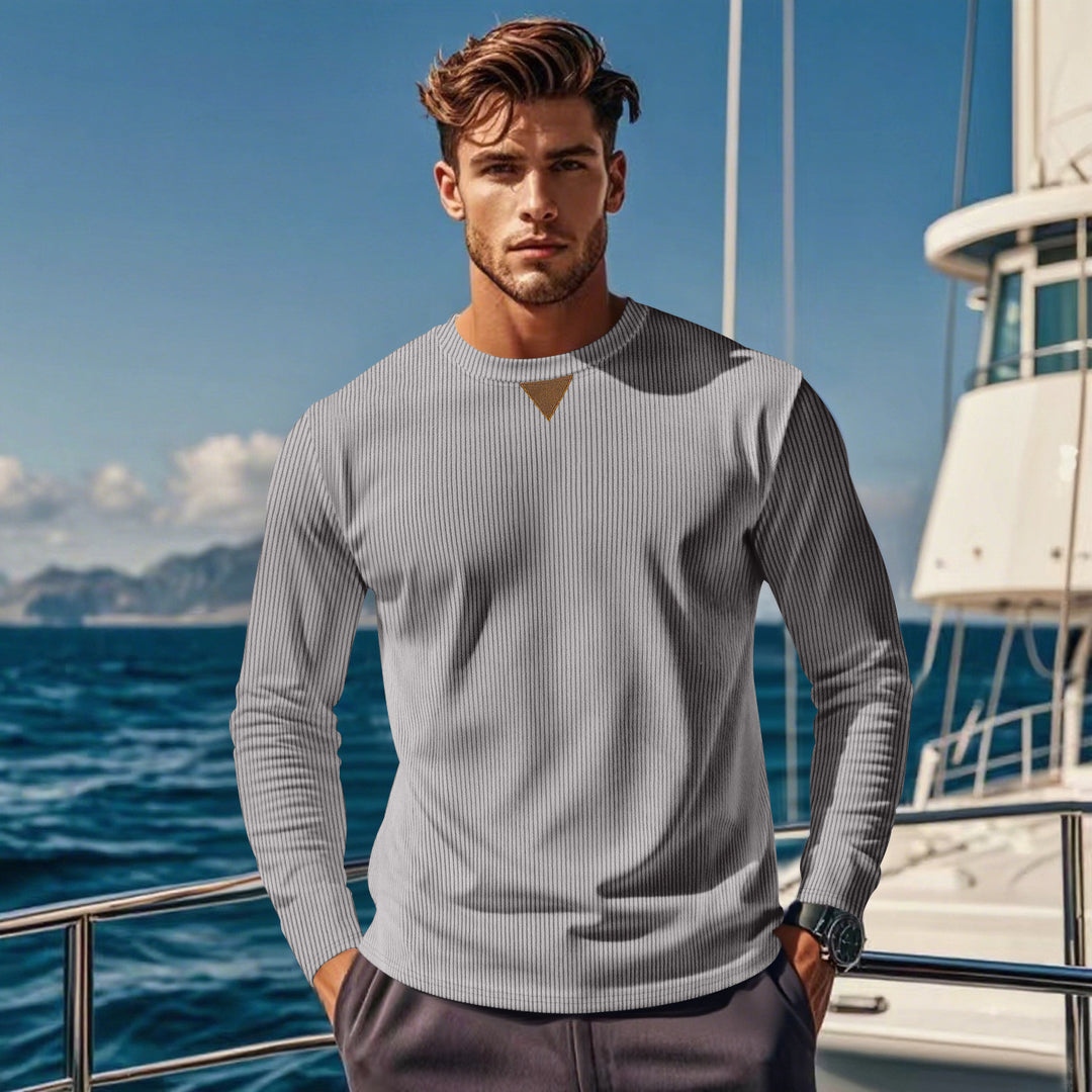 Men's sporty long-sleeve shirt with innovative texture design Lisslune