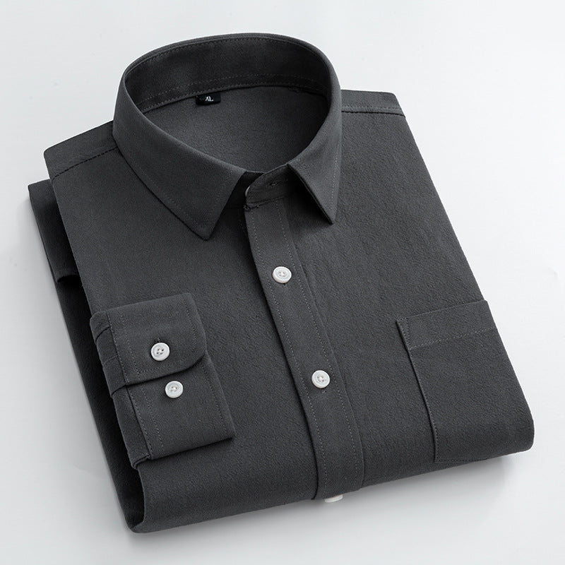 Men's casual long sleeve shirt with fine texture Lisslune