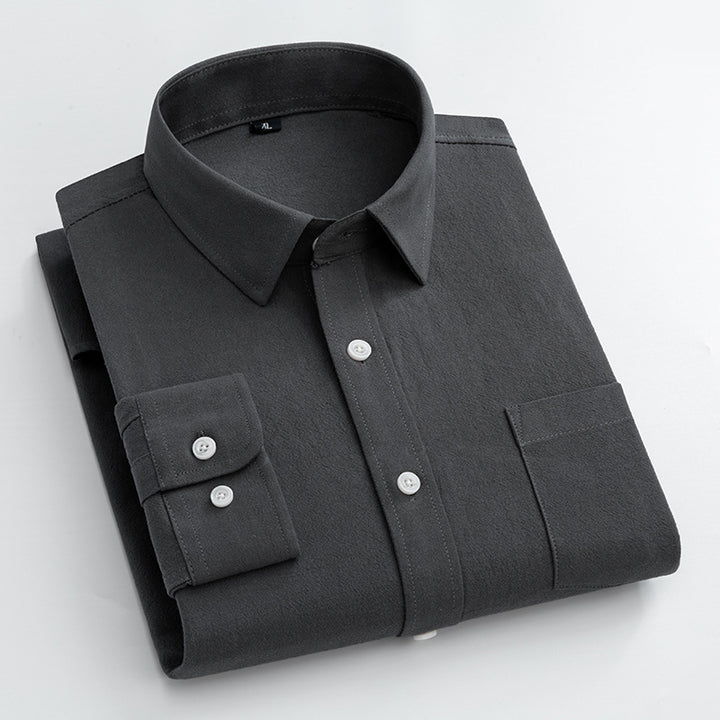 Men's casual long sleeve shirt with fine texture Lisslune