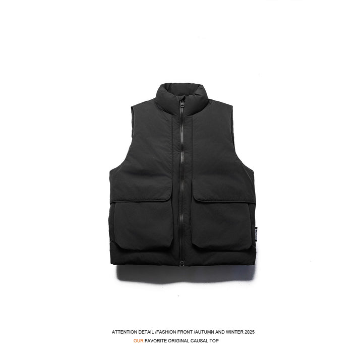 Men's Quilted Transitional Jacket with High Collar and Generous Pockets Lisslune