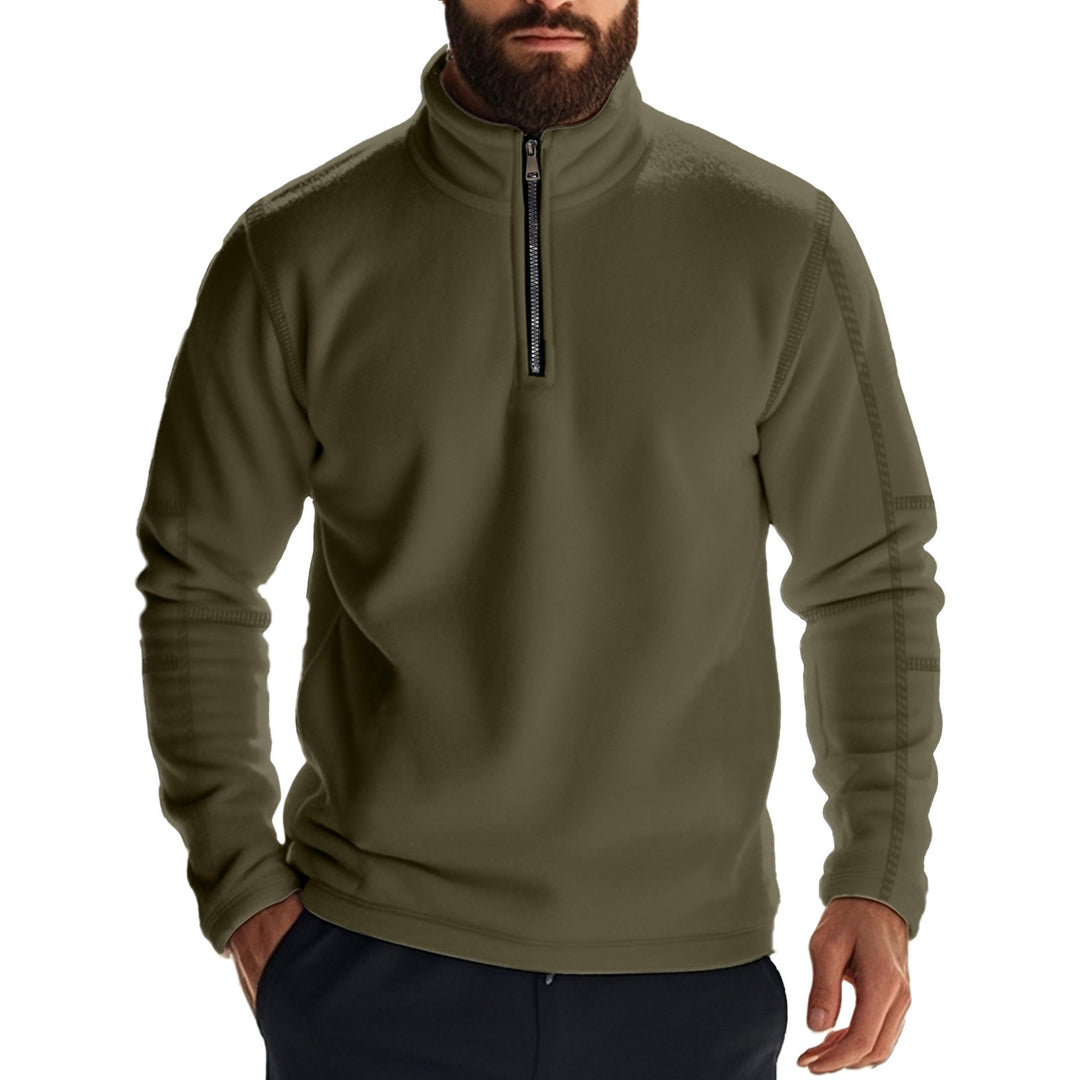 Men's fleece pullover with half zipper and breathable properties Lisslune