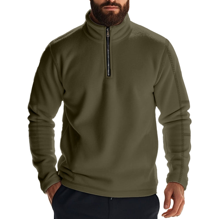 Men's fleece pullover with half zipper and breathable properties Lisslune