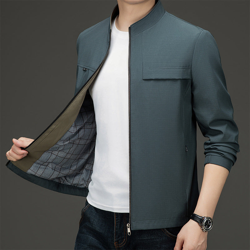 Men's elegant and sporty transitional jacket with stand-up collar Lisslune