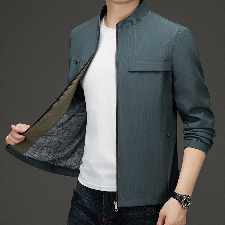 Men's elegant and sporty transitional jacket with stand-up collar Lisslune