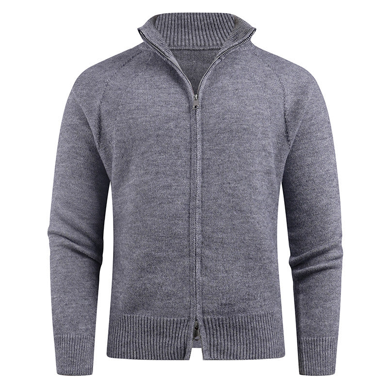 Men's high-quality cardigan with modern zipper and raised collar Lisslune