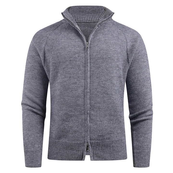 Men's high-quality cardigan with modern zipper and raised collar Lisslune
