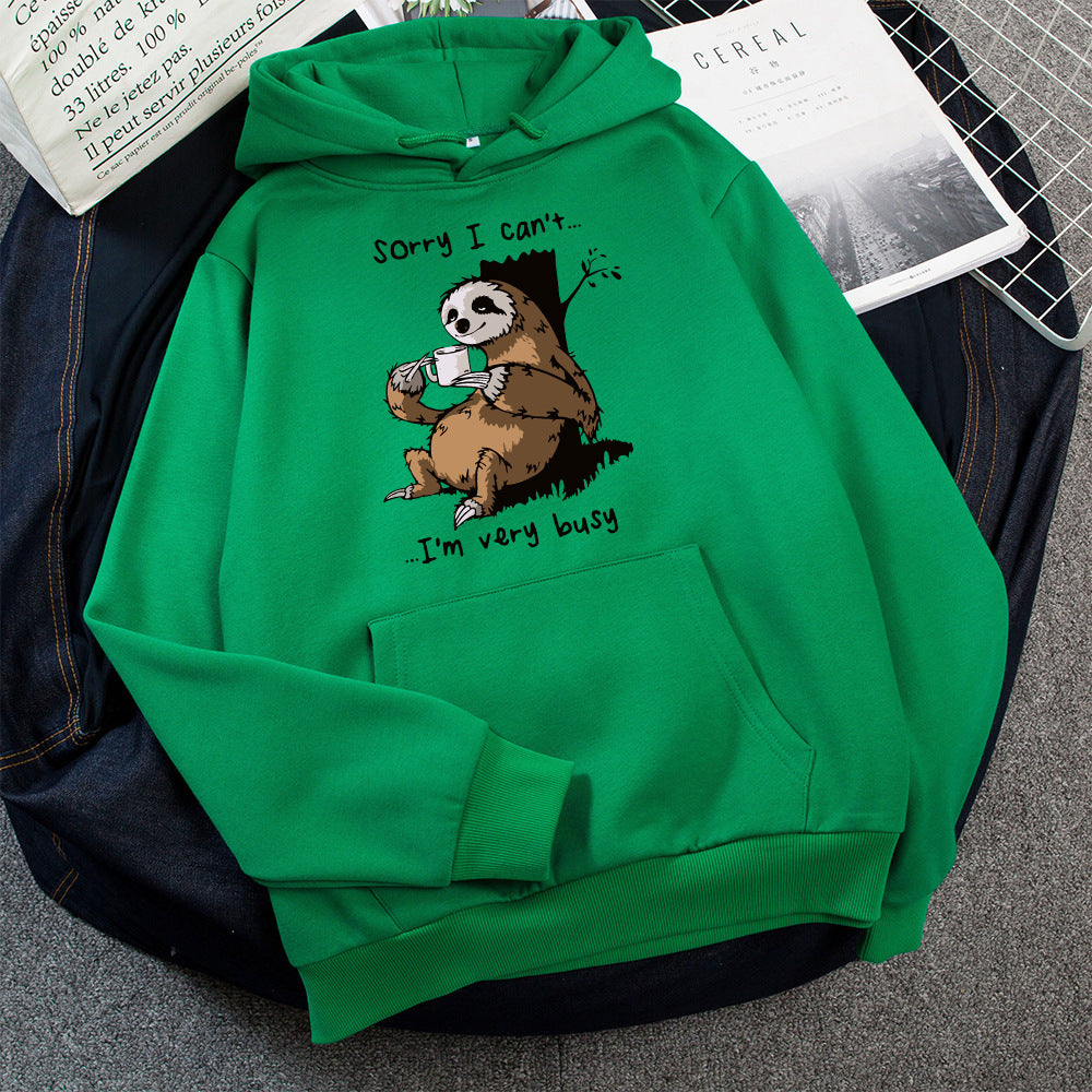 Ladies hoodie with cute animal motif and playful slogan Lisslune