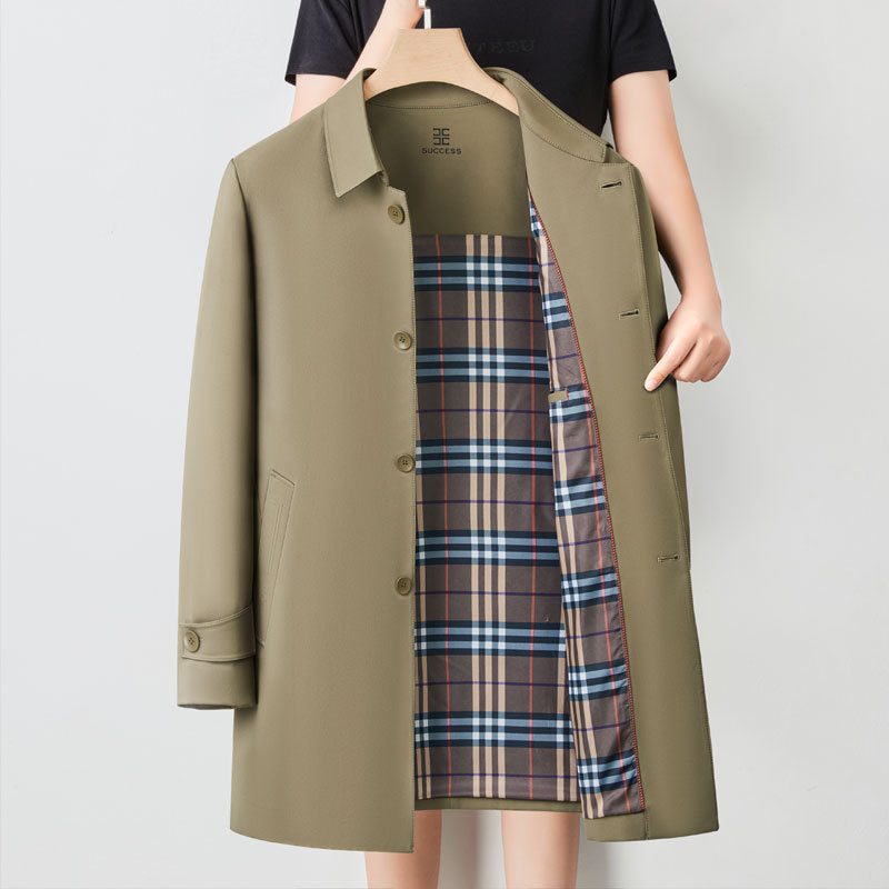 Men's Fashionable Long Coat with Functional Inner Lining Lisslune