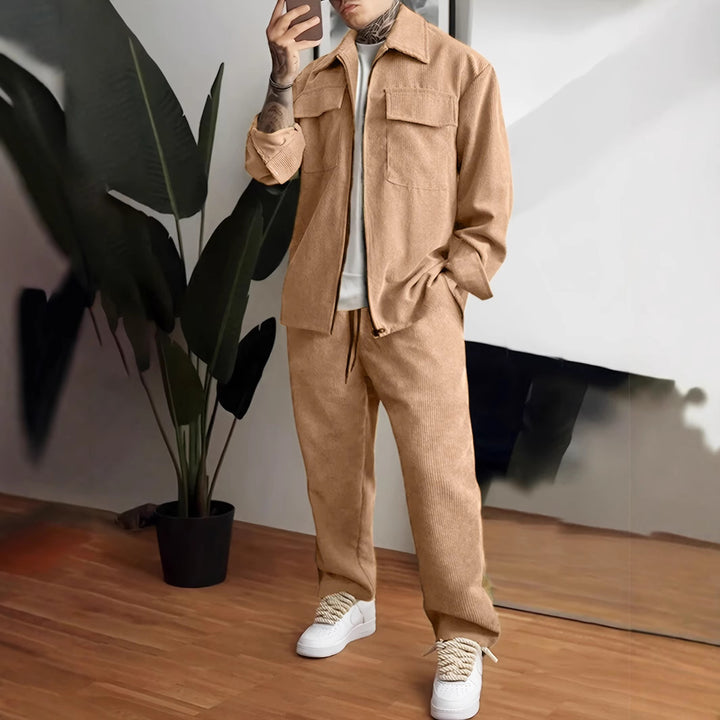 Men's Cord Jacket and Pants Set Lisslune