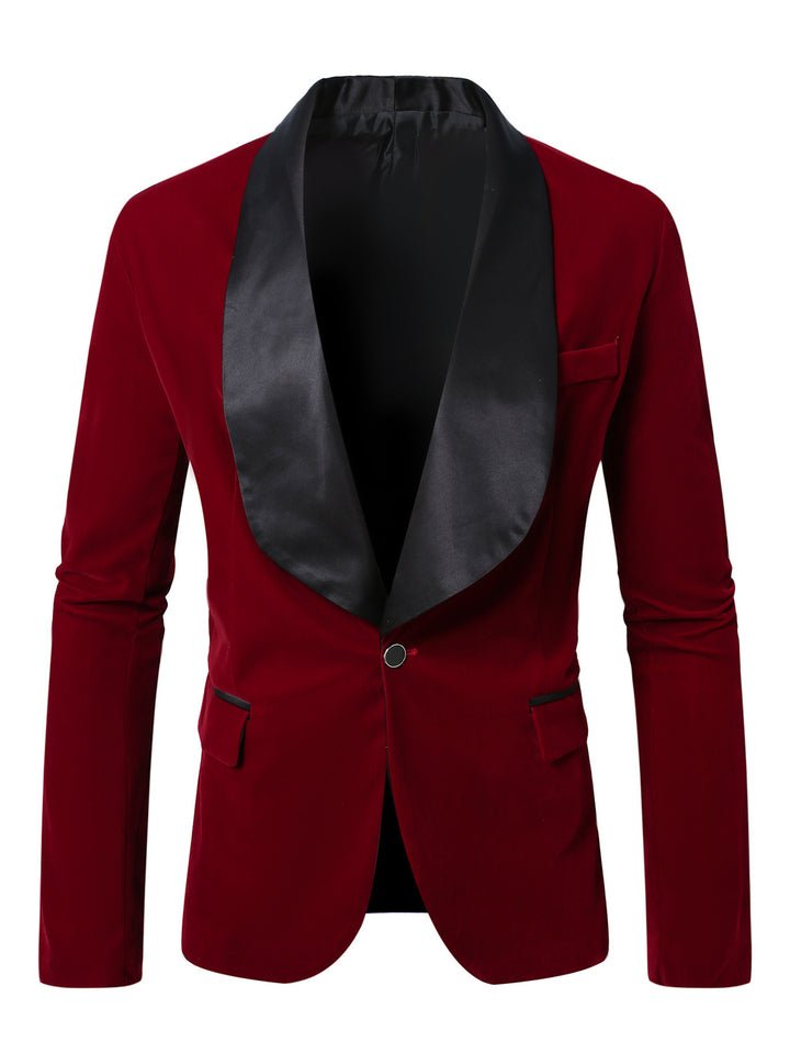 Men's Elegant Velvet Blazer with Satin Lapels Lisslune