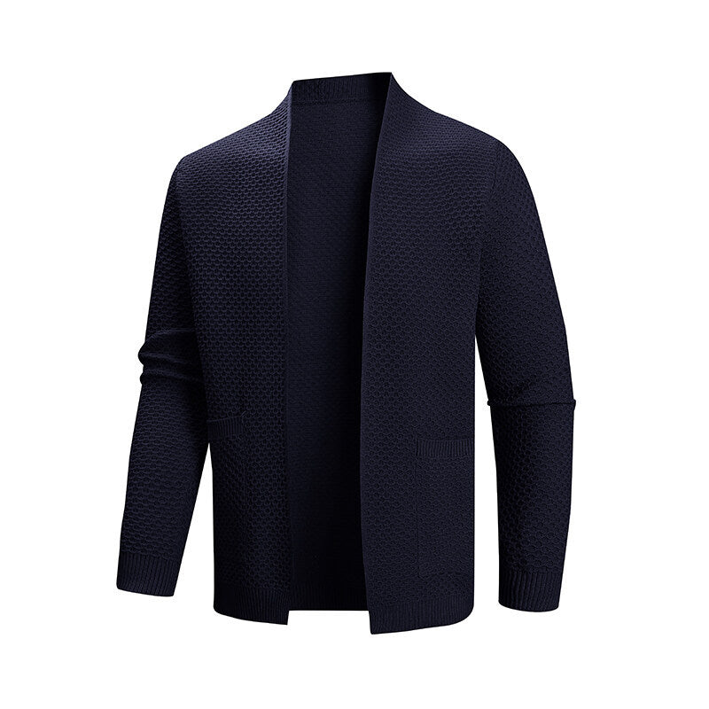 Men's cardigan with a modern textured pattern and practical pockets Lisslune