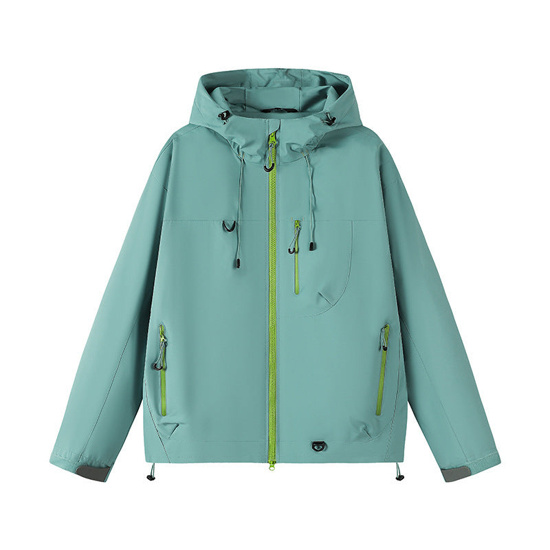 Men's technical outdoor jacket with adjustable hood design and multiple zip pockets Lisslune