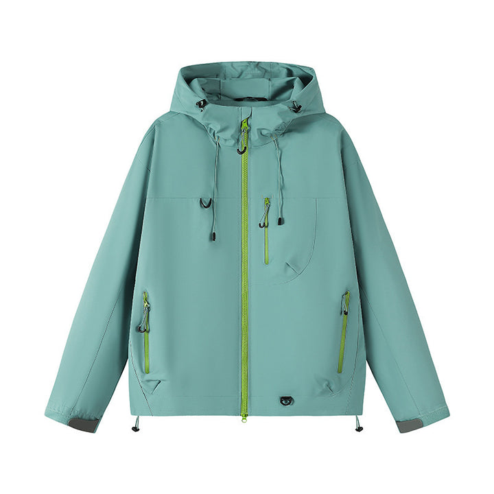 Men's technical outdoor jacket with adjustable hood design and multiple zip pockets Lisslune