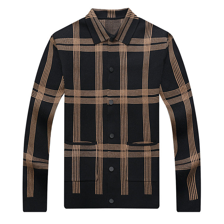 Men's Cozy Checkered Blouse with Button Placket and Practical Pockets Lisslune