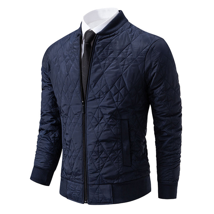 Men's quilted leisure jacket with fashionable design and high collar Lisslune