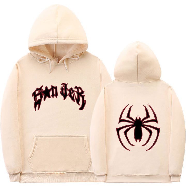 Women's hoodie with striking spider motif and coarse lettering Lisslune